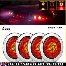 4x 4" Amber & Red Round LED