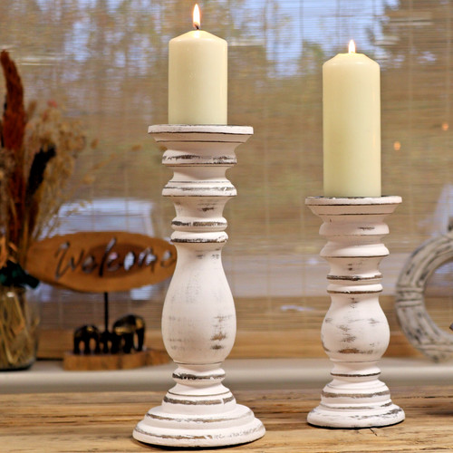 Classic wooden candle stand - wooden,