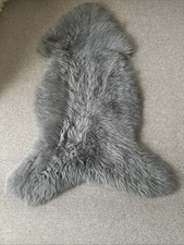 Natural Sheepskin Rug Pet Bed Grey 100 Cm Medium Sizes Great Price