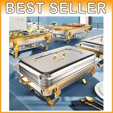 4-Pack Gold Chafing Dishes for Buffet Events