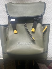 Coach Rucksack, Green with yellow detail, zip detail comes with dust bag. 