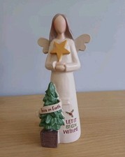 Feather & Grace Christmas Guardian Angel Figurine Home Decor Ornament 12cm NEW