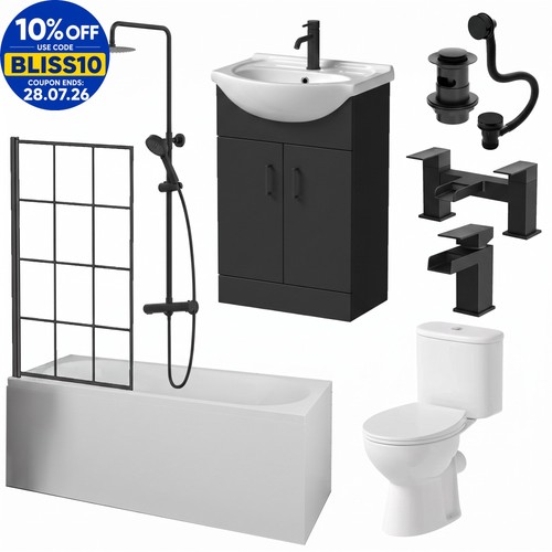 Complete bathroom suite black - bathroom,