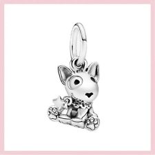 S925 Sterling Silver Cute Bull Terrier Puppy Charm + FREE Jewellery Bag!