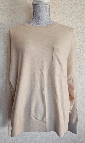 Ladies beige pocket crew - tu,