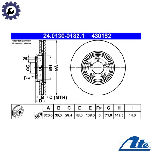 Brake disc 0130 0182 1 - 2x,