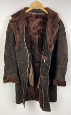 REAL SHEARLING SHEEPSKIN COAT Size Small 38" Men`s Jacket Brown Vintage