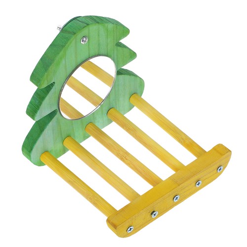 Wood parrot stand with mirror - parrot,