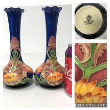 Pair Vase Tube Lined Hand