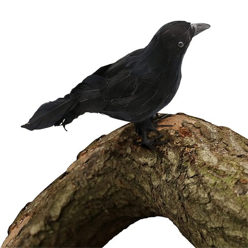 Black crow stuffed feather - black,