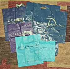 11 mixed sizes Debenhams plastic carrier bags Film TV Stage Props collectable