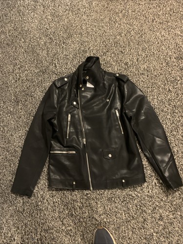 Bershka black faux - black, leather
