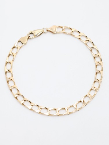 Gold curb link bracelet 9ct - gold,