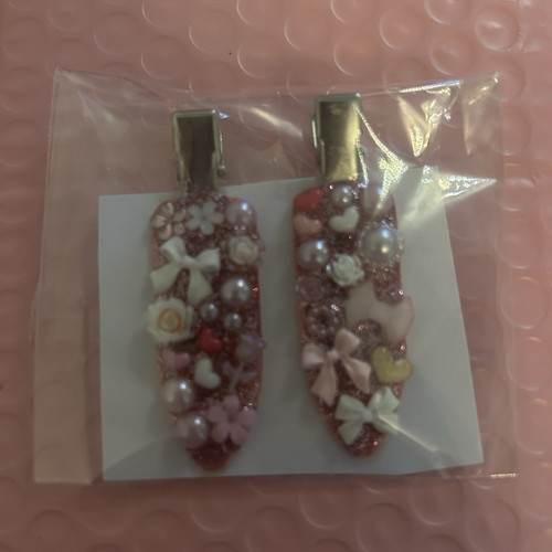 Pair pink white floral - &,