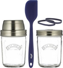 Kilner Sourdough Starter Set with 2 Glass Jars Measuring Lid Spatula and Recipe