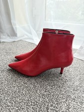 Zara Red Mid Heel Kitten Heel