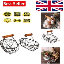 Set of 2 Rustic Rusty Wire Egg