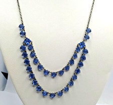 Edwardian Festoon Necklace With Ice Blue Open Back Paste Stones