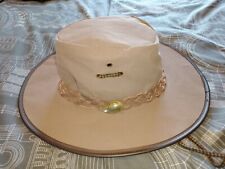 jacaru Knockabout Mens Australian Cowboy Hat S Brown Canvas Leather Edged Logo 