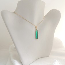Vintage Art Deco 1920's Inspired Emerald Green Diamond Paste CZ Drop Necklace 💗