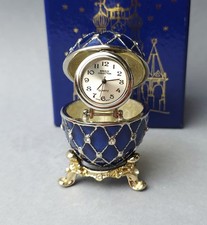 Breeze Collection Clock - Egg Clamshell - Cobalt Blue - Quartz Clock with Stand