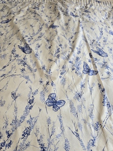 Butterfly blue toile floral - blue,