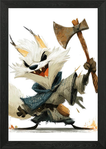 Cartoon fox warrior - cartoon,