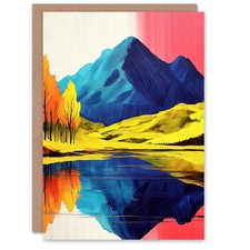 Serene Mountain Lake Pink Sky