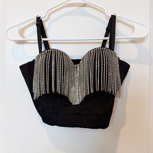 Y2k rhinestone fringe boned - fringe,