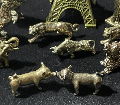 Lot brass rooster chicken - lot,