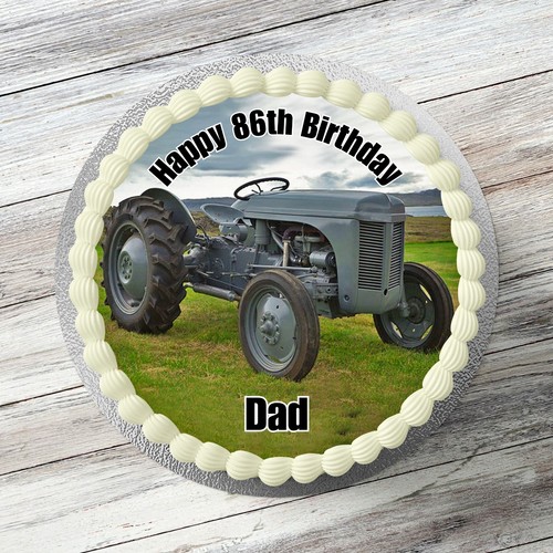 Grey farm tractor personalised - farm,