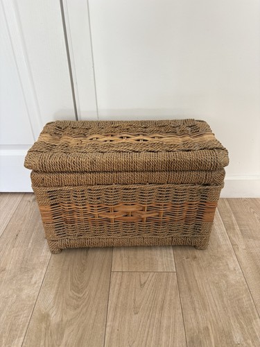 Vintage wicker storage chest - storage,