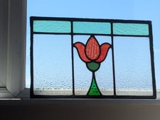Renovated: Superb Decorative Edwardian Stained Glass Window Panel