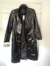 Black Shiny PVC Womens Mackintosh Size 6 Nasty Gal