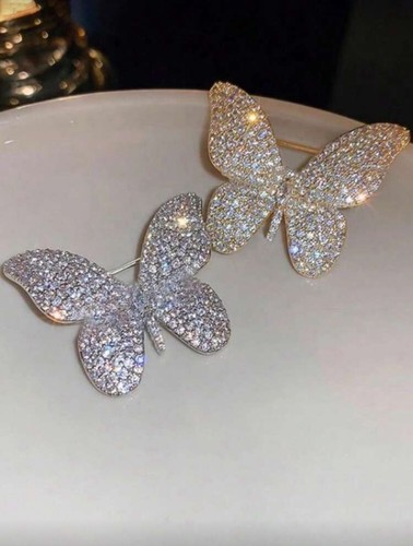 Blingy butterfly brooch pin - butterfly,