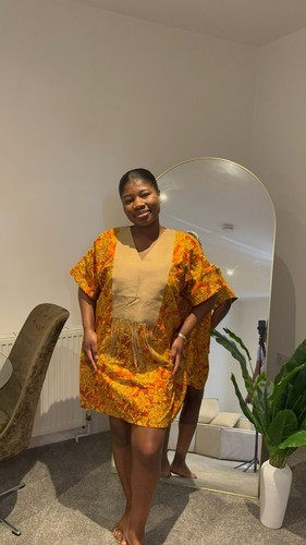 African print short bubu dress - short,
