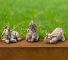 3pc elephant garden ornament - elephant,