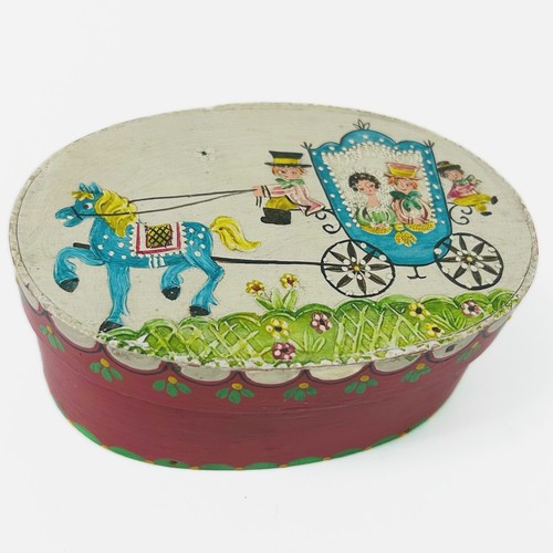 Vtg hand painted german wood - painted,