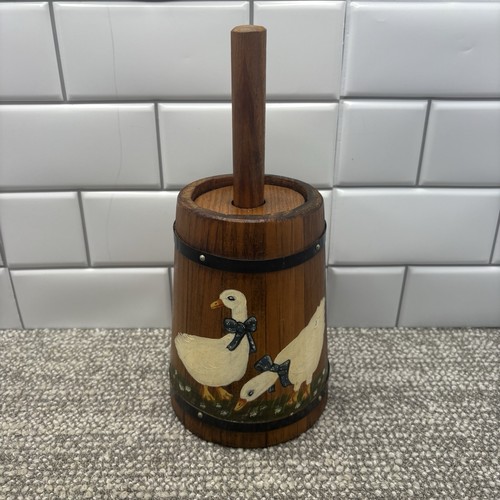Hand painted wooden butter - painted,