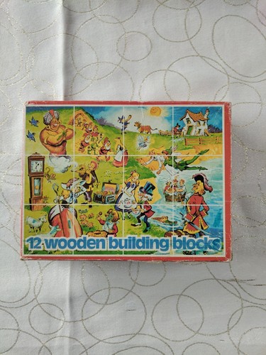 Vintage wooden building blocks - wooden,