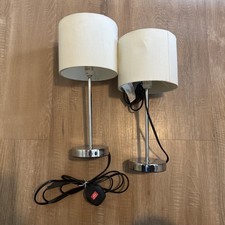 2 X Bedside Lamps, Chrome With