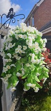 ☘️Artificial Flowers☘️ Hanging Basket Trailing☘️ Morning Glory Ivory 10 inch