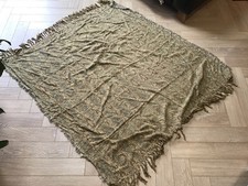 Vintage 1960s maybe silk scarf / throw . paisley pattern woven . Afghan ? 