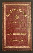 1921 Glasgow St Clair Masonic Lodge 362, Life Membership Book, Brother H Cohen