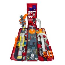 Take Along Fire Station Play Set Carry Case Kids Car Toy Mega Motors (Motormax)