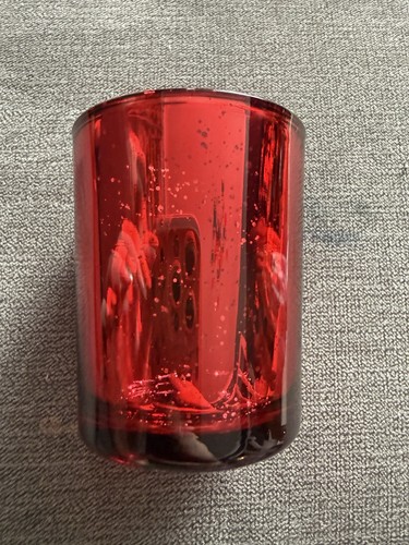 Red speckled glass tea light - speckled,