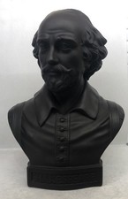 Large Wedgwood Black Basalt Bust of Shakespeare Made In England