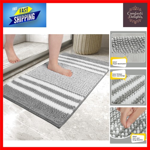 Plush chenille bath mat rug - plush,
