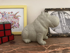 Desktop Happy Hippo Statue -  Garden  Ornament Animal Gift Clearance Bargain