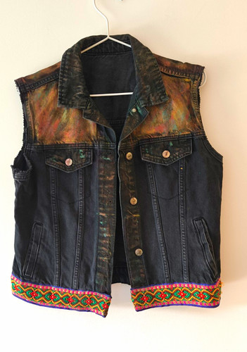 Upcycled denim vest - upcycled,
